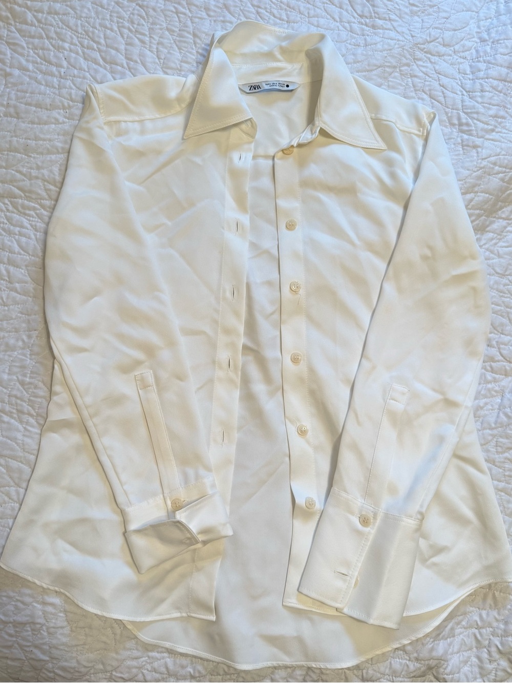 Zara White Button-Down Shirt